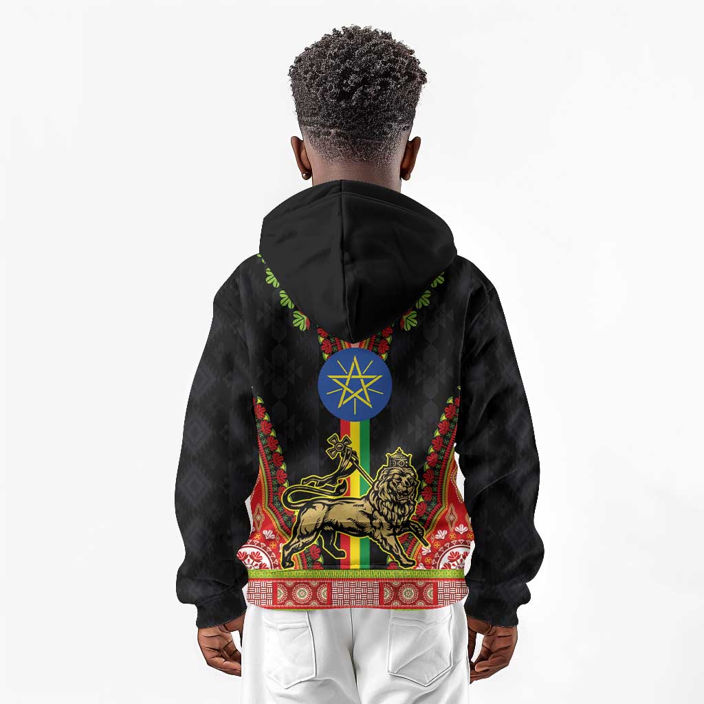 Ethiopia Lion of Judah and The Star Seal Kid Hoodie Dashiki Style