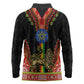 Ethiopia Lion of Judah and The Star Seal Long Sleeve Polo Shirt Dashiki Style