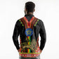 Ethiopia Lion of Judah and The Star Seal Long Sleeve Polo Shirt Dashiki Style
