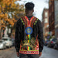 Ethiopia Lion of Judah and The Star Seal Long Sleeve Shirt Dashiki Style