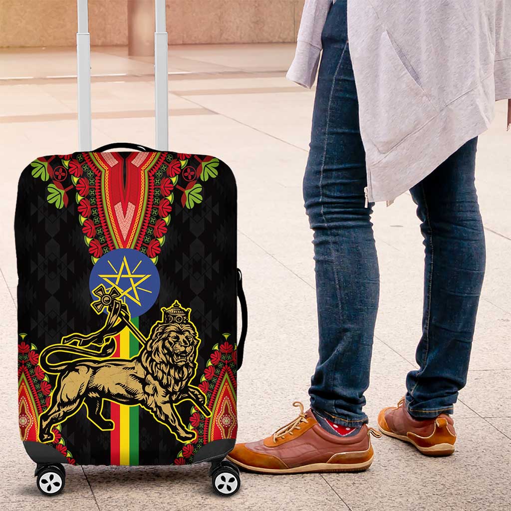 Ethiopia Lion of Judah and The Star Seal Luggage Cover Dashiki Style