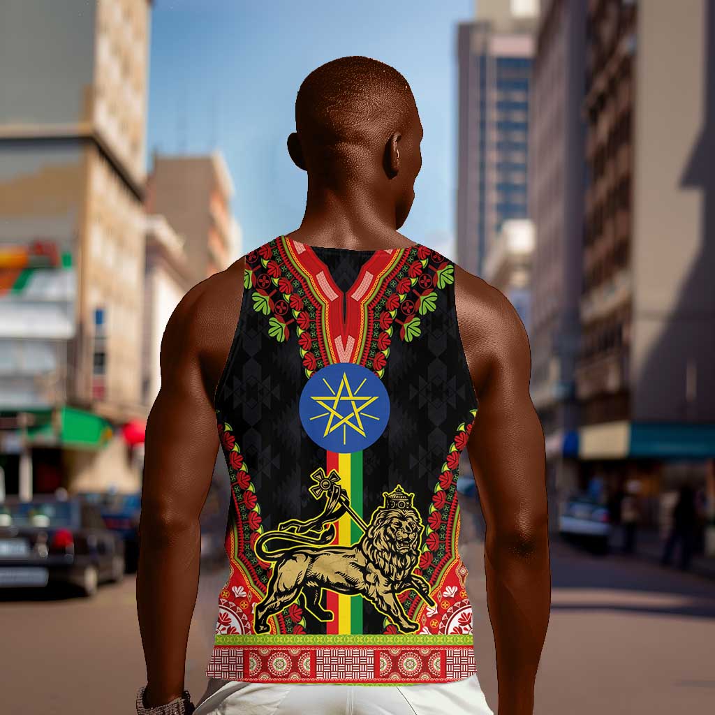 Ethiopia Lion of Judah and The Star Seal Men Tank Top Dashiki Style