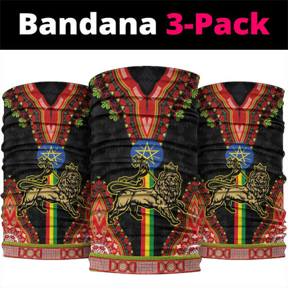 Ethiopia Lion of Judah and The Star Seal Neck Gaiter Dashiki Style LT03