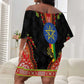Ethiopia Lion of Judah and The Star Seal Off Shoulder Short Dress Dashiki Style