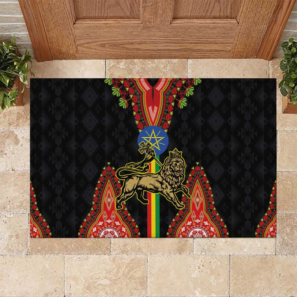 Ethiopia Lion of Judah and The Star Seal Rubber Doormat Dashiki Style