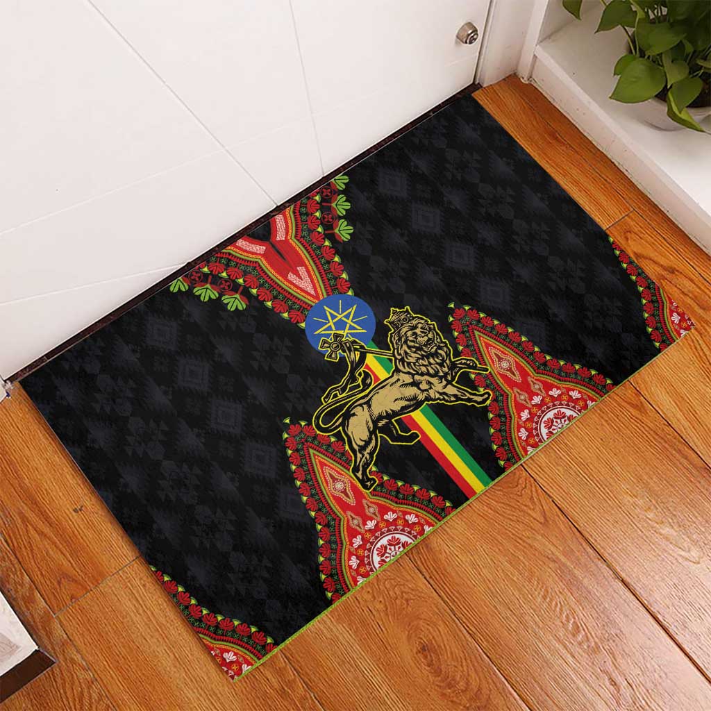 Ethiopia Lion of Judah and The Star Seal Rubber Doormat Dashiki Style