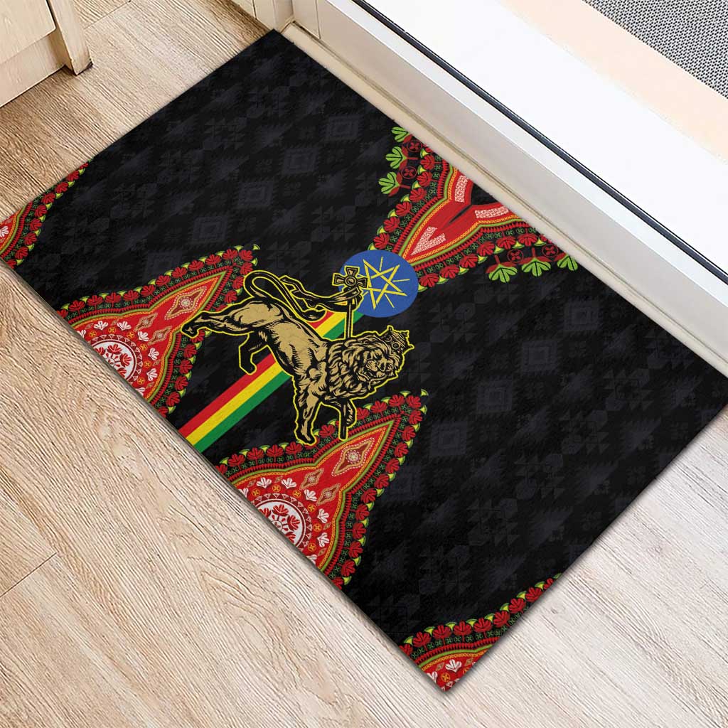 Ethiopia Lion of Judah and The Star Seal Rubber Doormat Dashiki Style