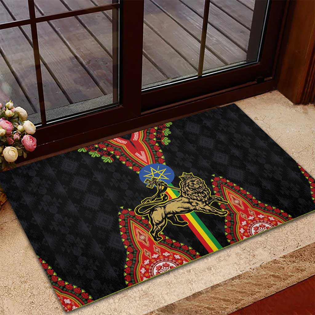 Ethiopia Lion of Judah and The Star Seal Rubber Doormat Dashiki Style