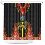Ethiopia Lion of Judah and The Star Seal Shower Curtain Dashiki Style
