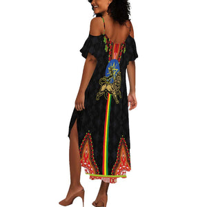 Ethiopia Lion of Judah and The Star Seal Summer Maxi Dress Dashiki Style