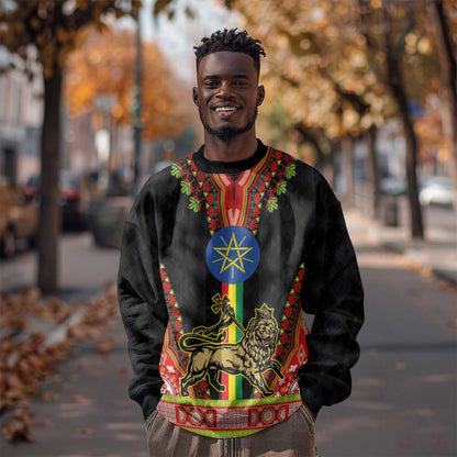 Ethiopia Lion of Judah and The Star Seal Sweatshirt Dashiki Style