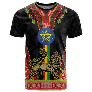 Ethiopia Lion of Judah and The Star Seal T shirt Dashiki Style