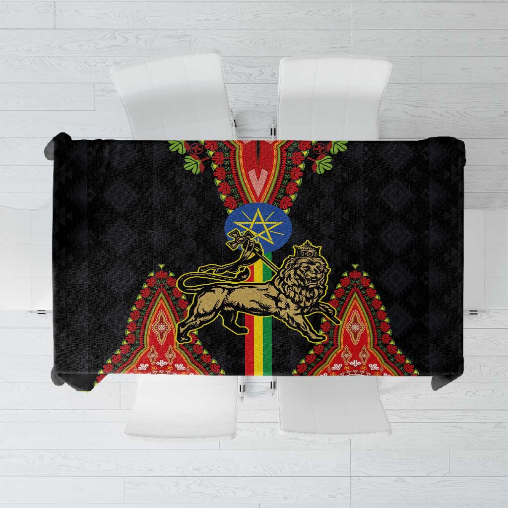 Ethiopia Lion of Judah and The Star Seal Tablecloth Dashiki Style