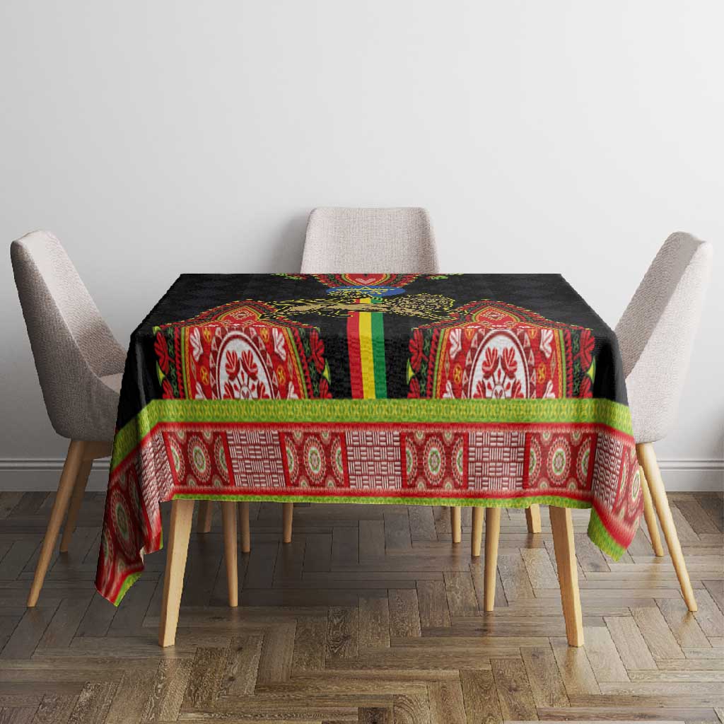 Ethiopia Lion of Judah and The Star Seal Tablecloth Dashiki Style