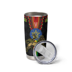 Ethiopia Lion of Judah and The Star Seal Tumbler Cup Dashiki Style