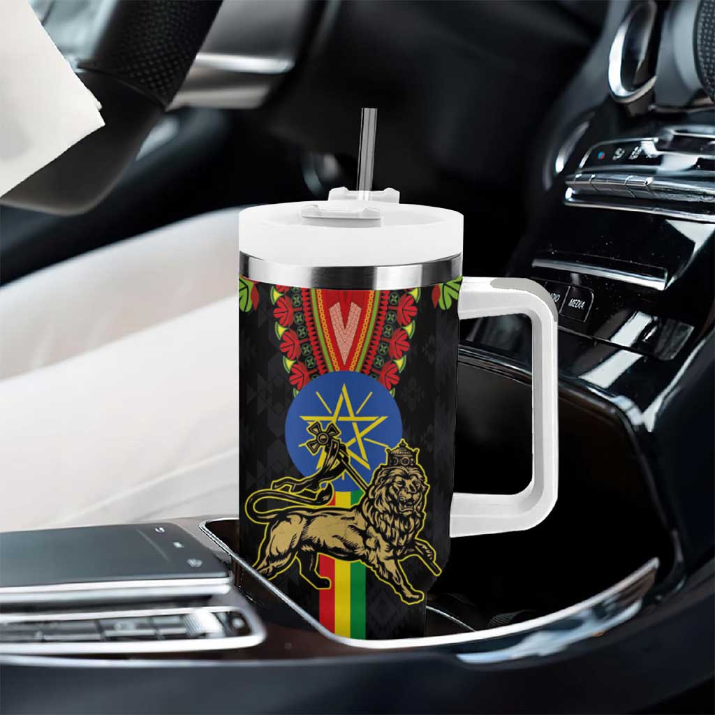 Ethiopia Lion of Judah and The Star Seal Tumbler With Handle Dashiki Style