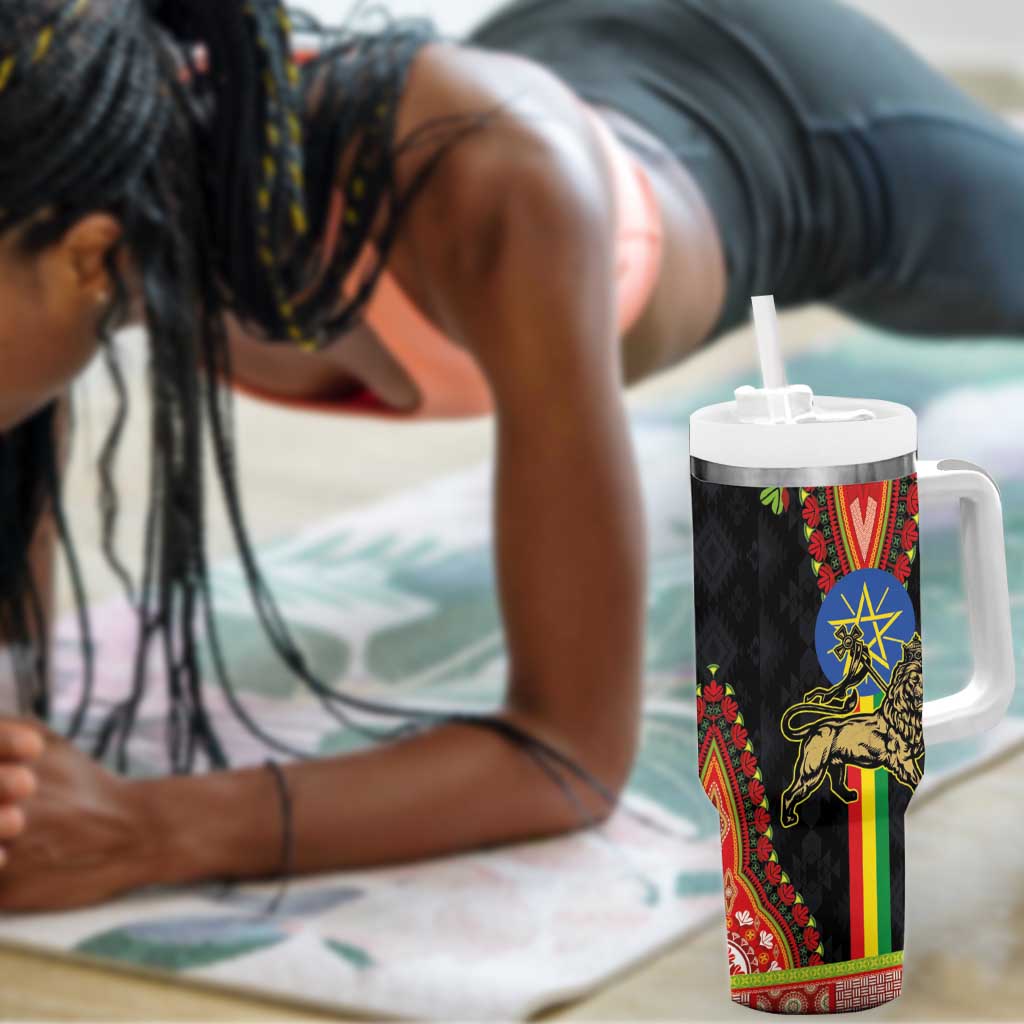Ethiopia Lion of Judah and The Star Seal Tumbler With Handle Dashiki Style