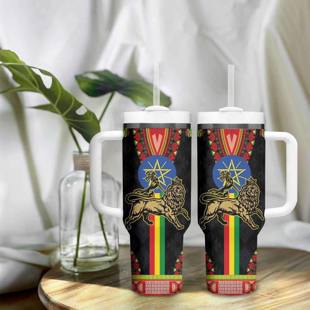 Ethiopia Lion of Judah and The Star Seal Tumbler With Handle Dashiki Style