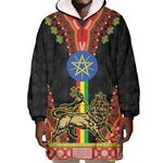 Ethiopia Lion of Judah and The Star Seal Wearable Blanket Hoodie Dashiki Style