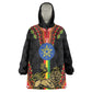 Ethiopia Lion of Judah and The Star Seal Wearable Blanket Hoodie Dashiki Style