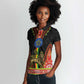 Ethiopia Lion of Judah and The Star Seal Women Polo Shirt Dashiki Style