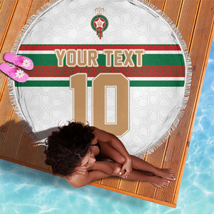 Custom Moroccan Football Beach Blanket The Hunt of Atlas Lions