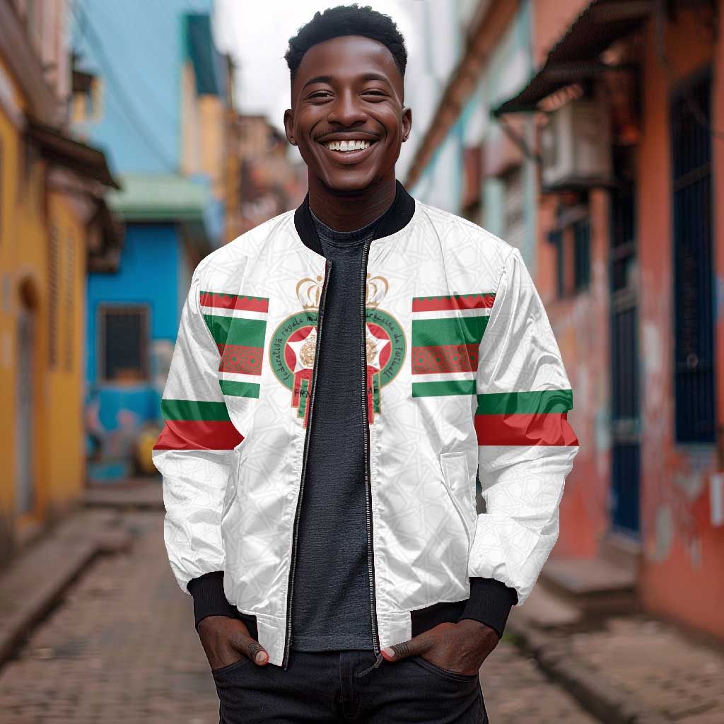 Custom Moroccan Football Bomber Jacket The Hunt of Atlas Lions