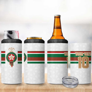 Custom Moroccan Football 4 in 1 Can Cooler Tumbler The Hunt of Atlas Lions