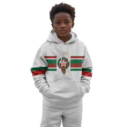 Custom Moroccan Football Kid Hoodie The Hunt of Atlas Lions