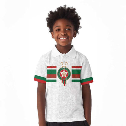 Custom Moroccan Football Kid Polo Shirt The Hunt of Atlas Lions
