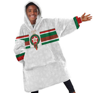 Custom Moroccan Football Kid Wearable Blanket Hoodie The Hunt of Atlas Lions