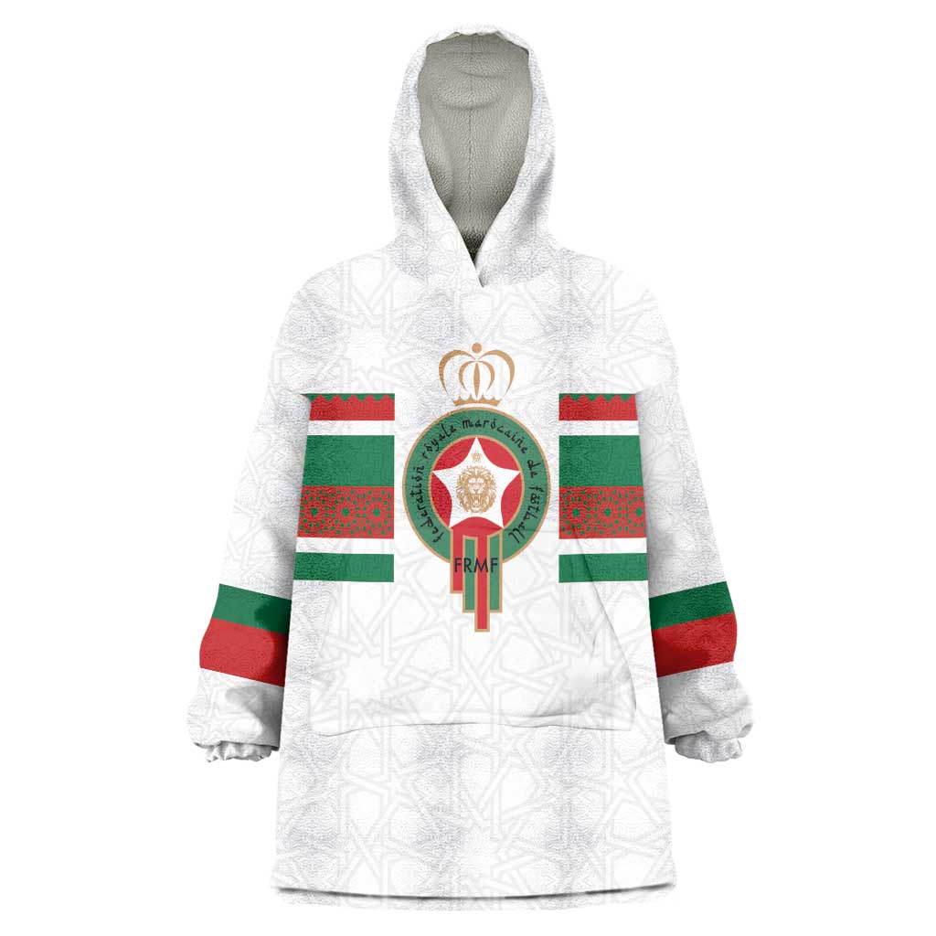 Custom Moroccan Football Kid Wearable Blanket Hoodie The Hunt of Atlas Lions