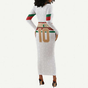 Custom Moroccan Football Long Sleeve Bodycon Dress The Hunt of Atlas Lions LT03