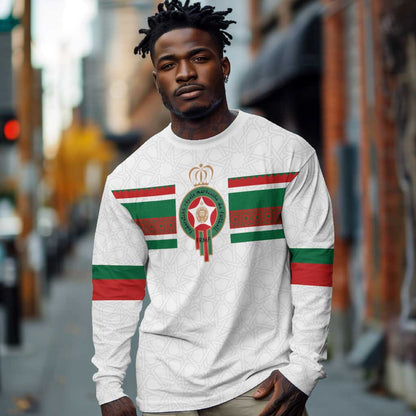 Custom Moroccan Football Long Sleeve Shirt The Hunt of Atlas Lions