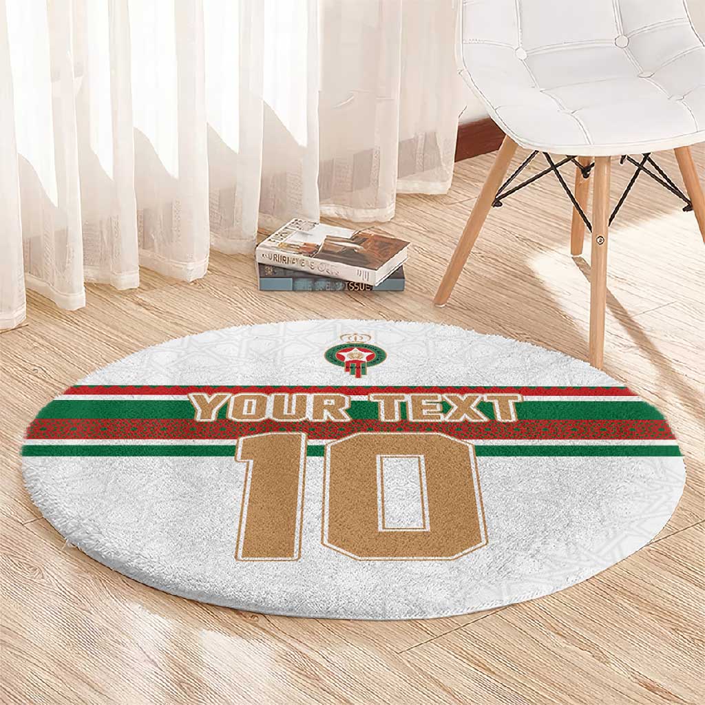 Custom Moroccan Football Round Carpet The Hunt of Atlas Lions