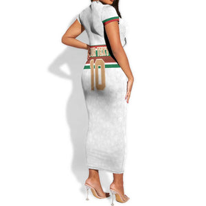 Custom Moroccan Football Short Sleeve Bodycon Dress The Hunt of Atlas Lions LT03