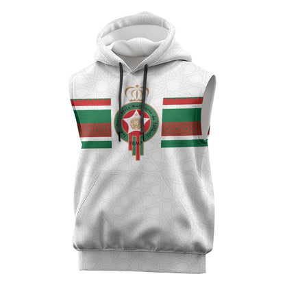 Custom Moroccan Football Sleeveless Hoodie The Hunt of Atlas Lions - African Pride