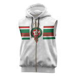 Custom Moroccan Football Sleeveless Zip Hoodie The Hunt of Atlas Lions - African Pride