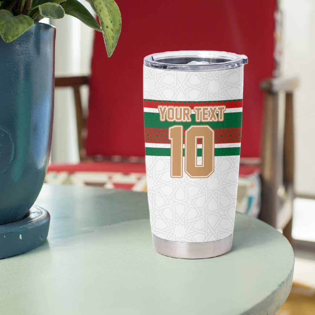 Custom Moroccan Football Tumbler Cup The Hunt of Atlas Lions