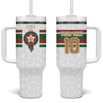 Custom Moroccan Football Tumbler With Handle The Hunt of Atlas Lions