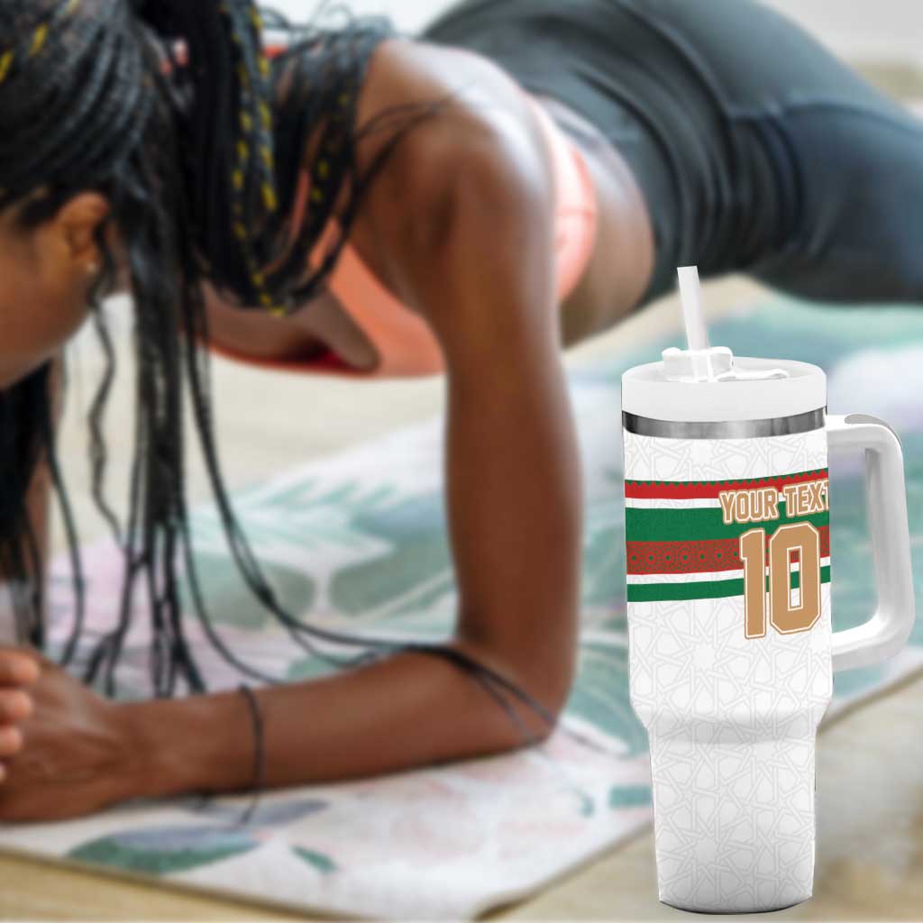 Custom Moroccan Football Tumbler With Handle The Hunt of Atlas Lions