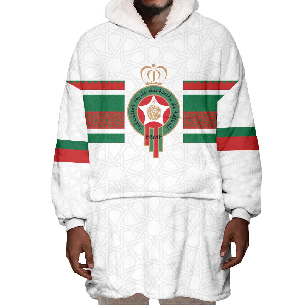 Custom Moroccan Football Wearable Blanket Hoodie The Hunt of Atlas Lions