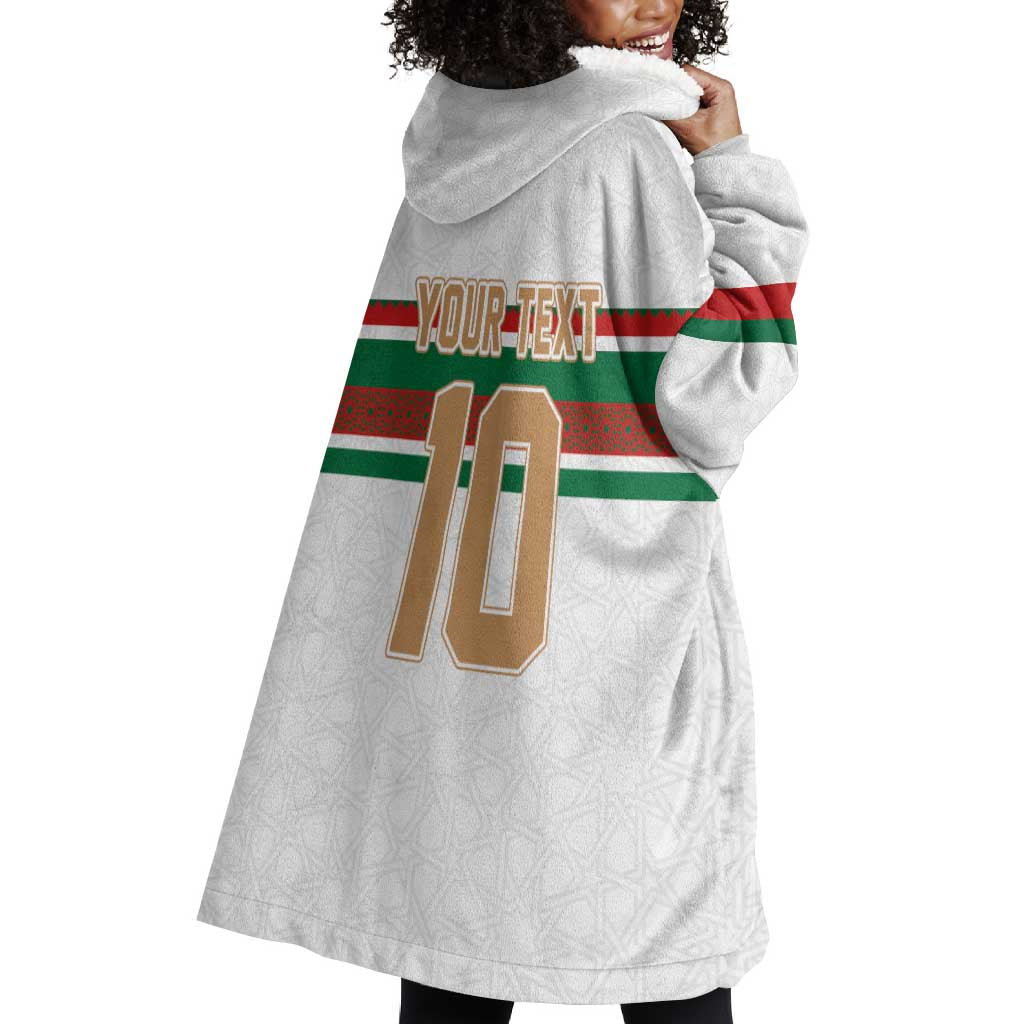 Custom Moroccan Football Wearable Blanket Hoodie The Hunt of Atlas Lions
