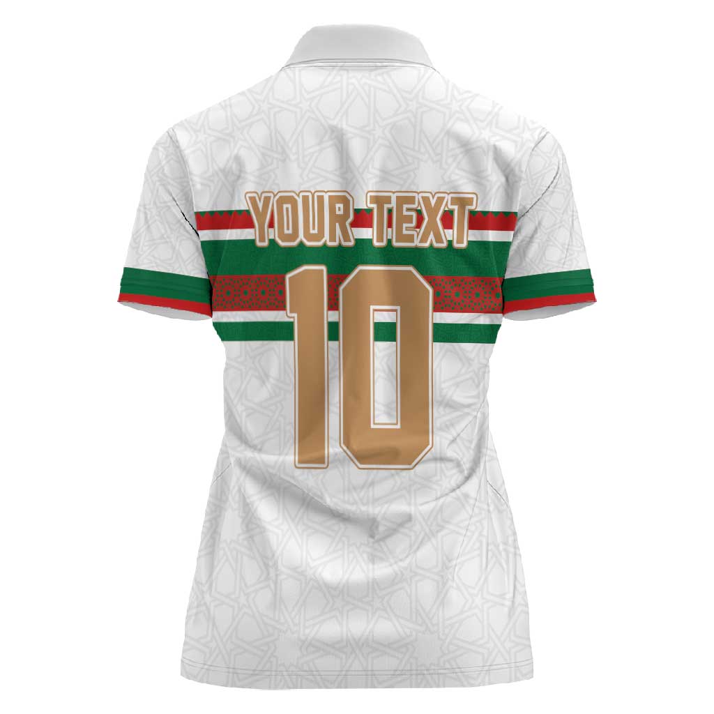 Custom Moroccan Football Women Polo Shirt The Hunt of Atlas Lions