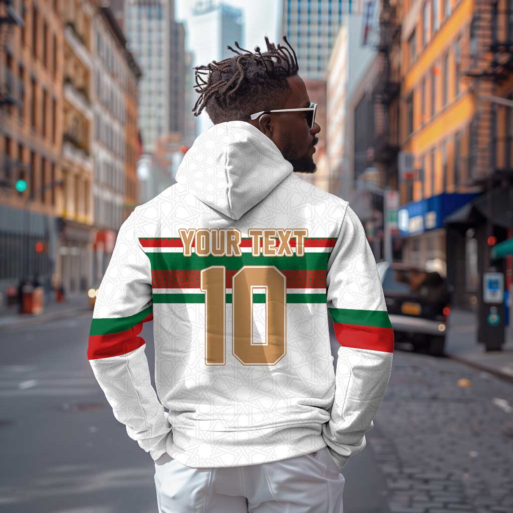 Custom Moroccan Football Zip Hoodie The Hunt of Atlas Lions