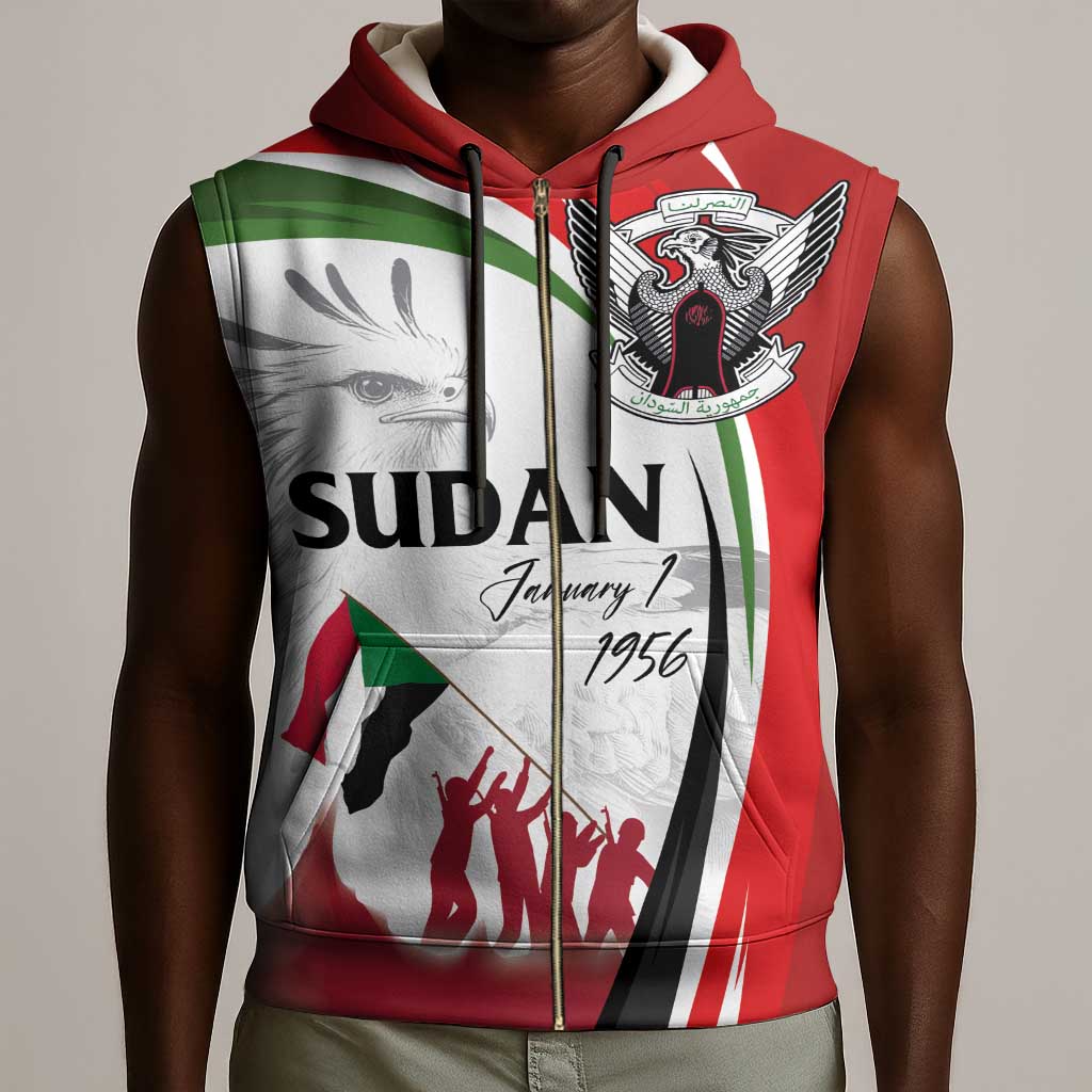 Happy Independence of Sudan Sleeveless Zip Hoodie Soldiers Fight for Homeland - Victory is ours - African Pride