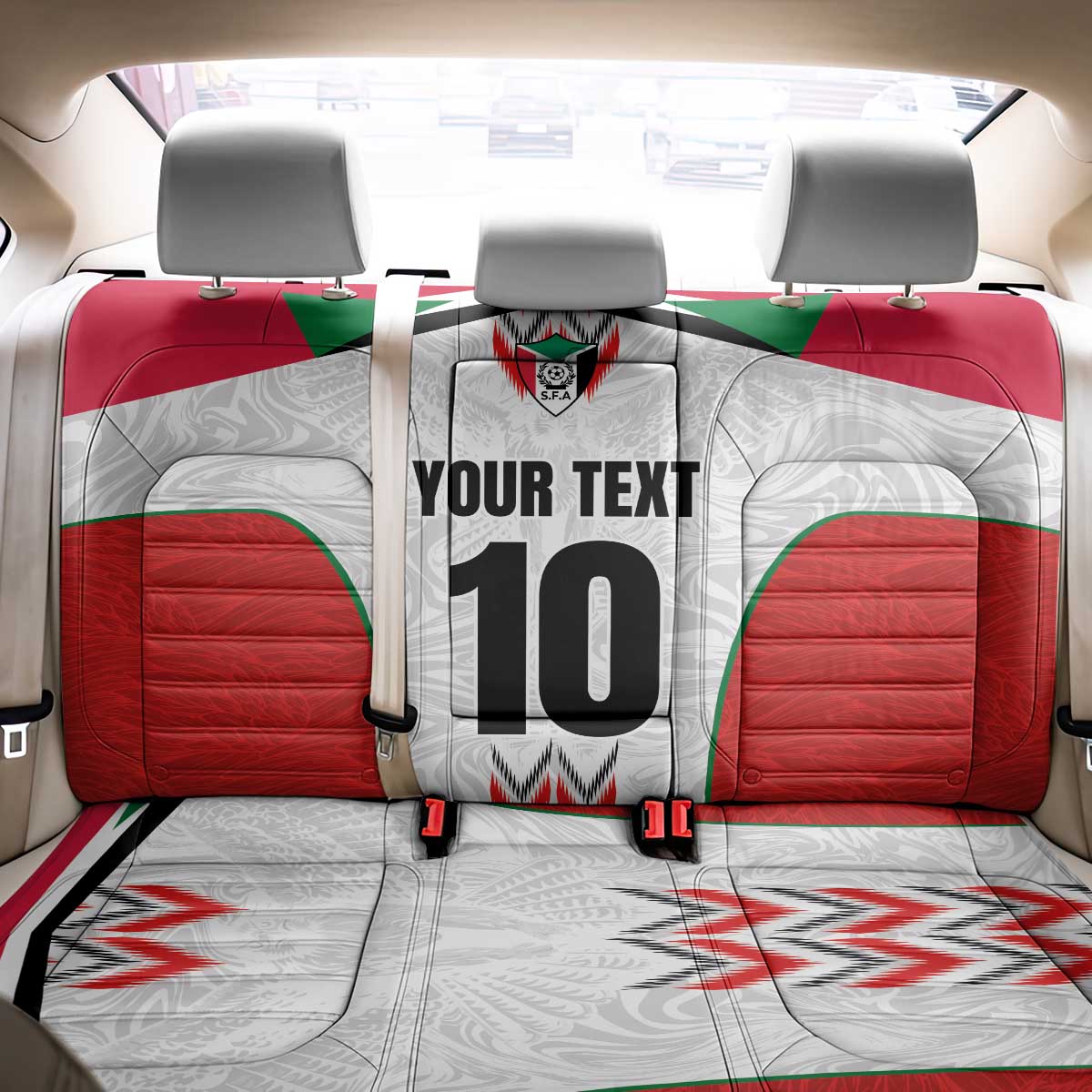 Custom Sudan Football Back Car Seat Cover Wings of Victory - Go Falcons of Jediane