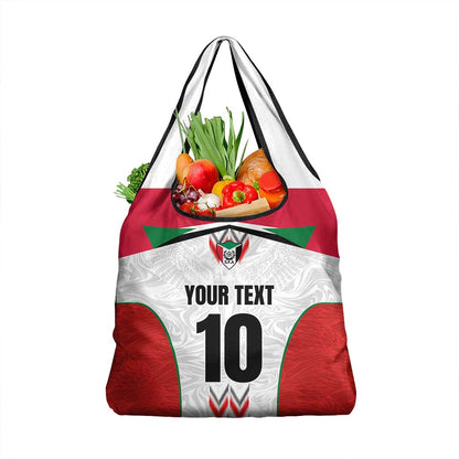 Custom Sudan Football Grocery Bag Wings of Victory - Go Falcons of Jediane