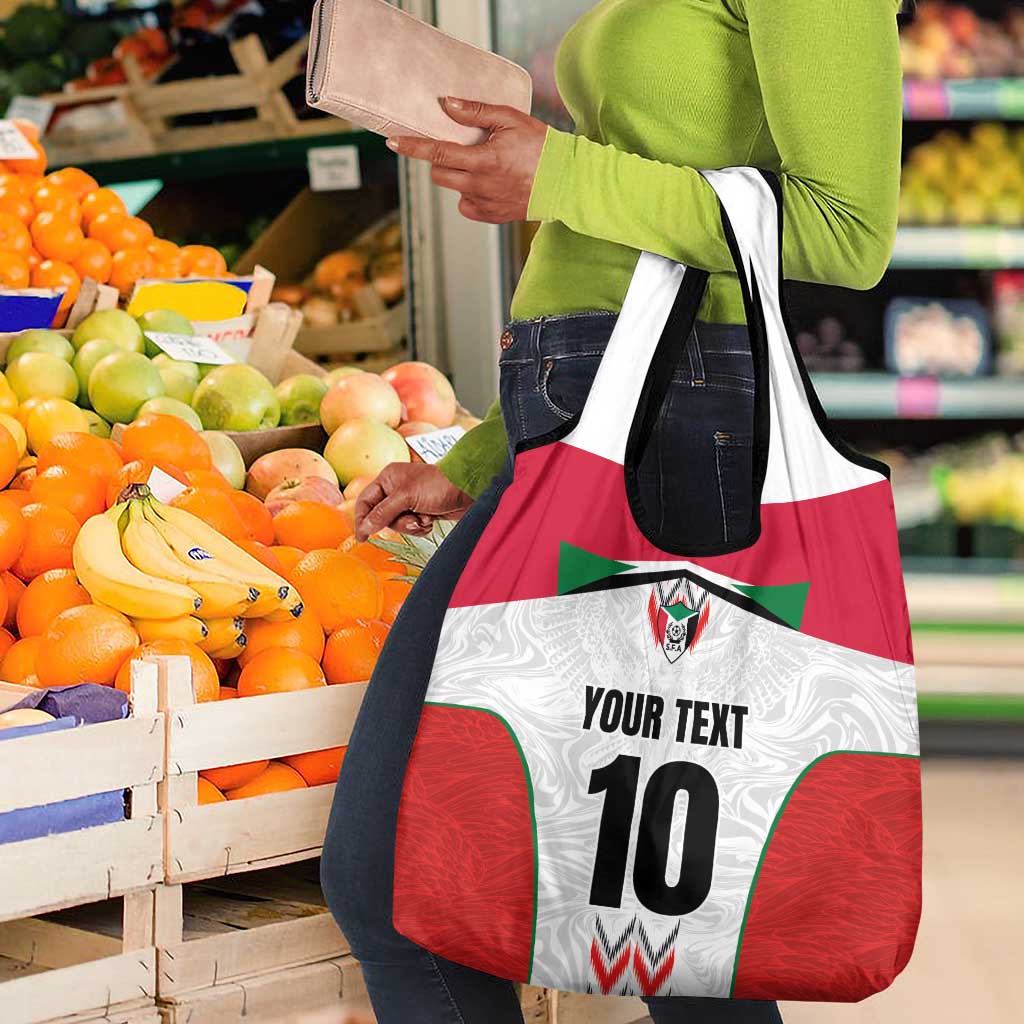 Custom Sudan Football Grocery Bag Wings of Victory - Go Falcons of Jediane