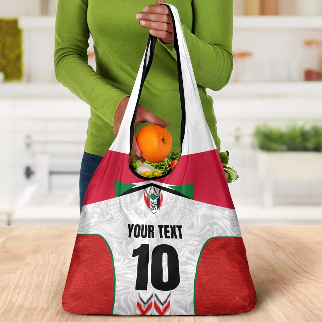 Custom Sudan Football Grocery Bag Wings of Victory - Go Falcons of Jediane